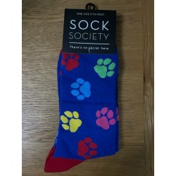 Sock Society Paw Prints Blue Socks