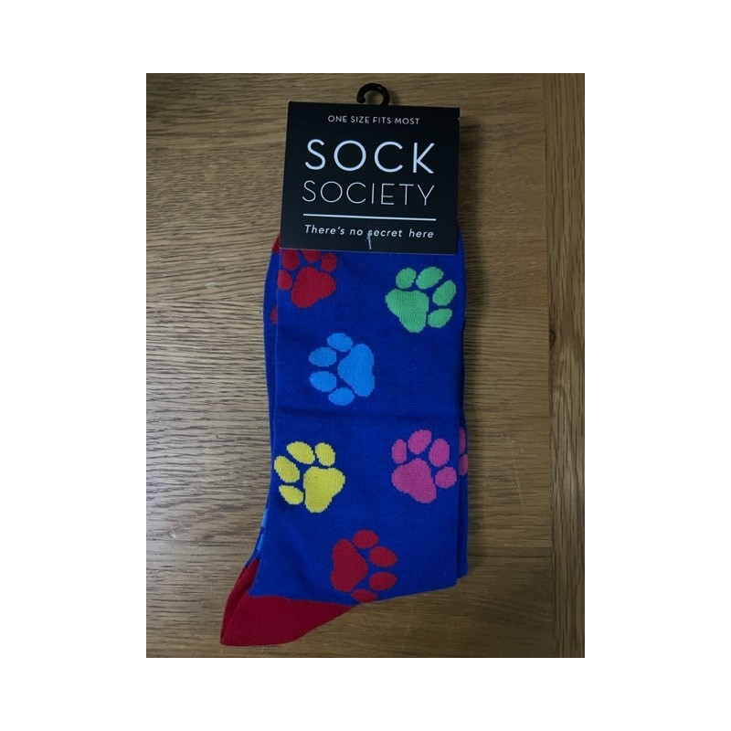 Sock Society Paw Prints Blue Socks