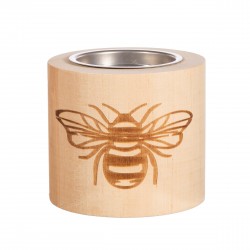 Birch Wood Bee Tea Light Holder