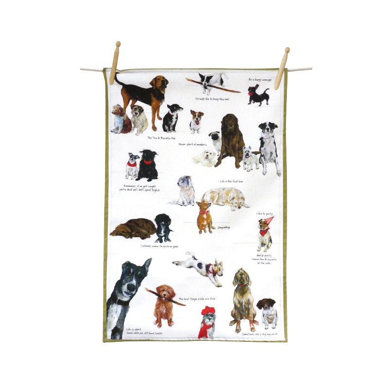 Little Dog Biscuit Club Cotton Tea Towel