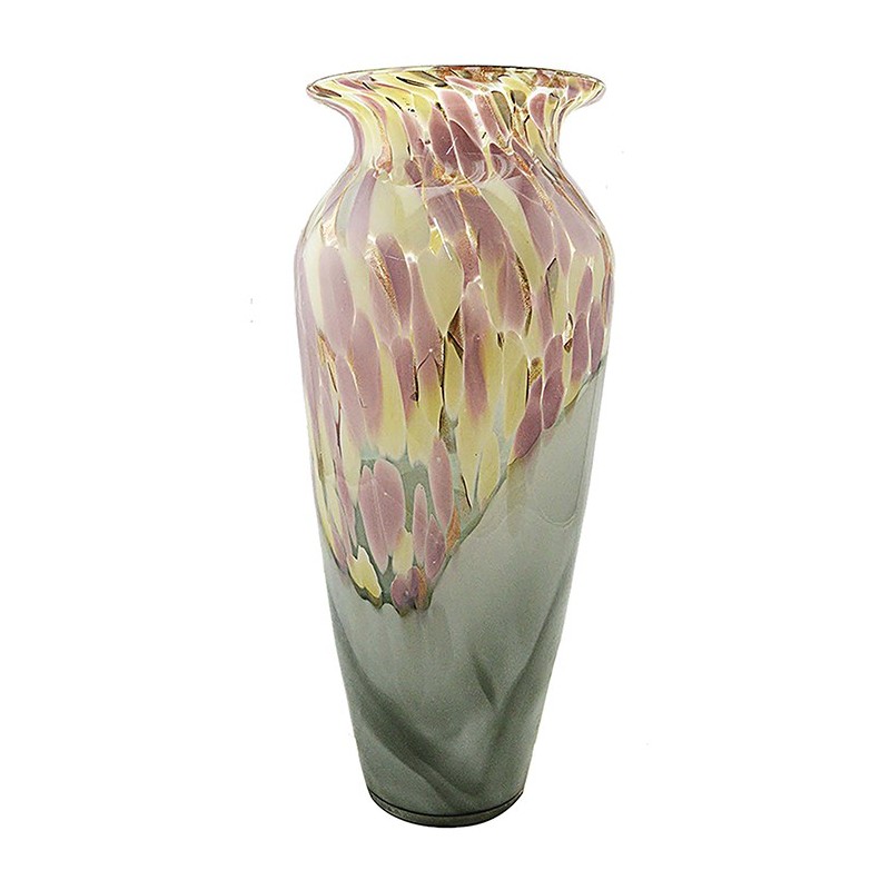 Vincenza Large Glass Pink and Grey Vase