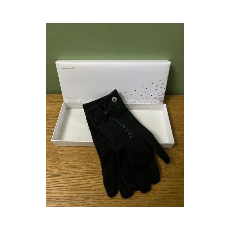 Equilibrium Boxed Gloves - Black Bow