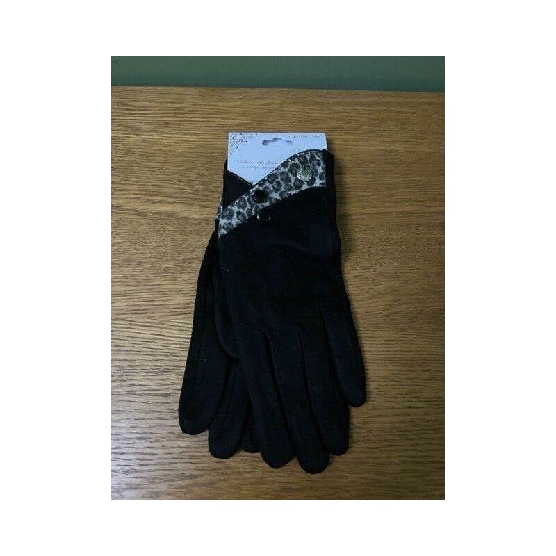 Equilibrium Gloves - Leopard Print Cuff Black unboxed