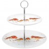 Winter Robin 2 Tier Cake Plate Stand