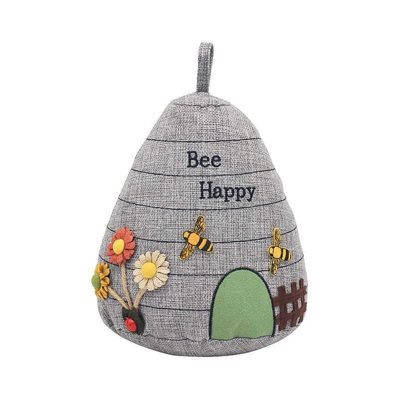 Grey Happy BeeHive Doorstop