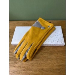 Equilibrium Boxed Gloves -Two Tone Button Mustard - Boxed