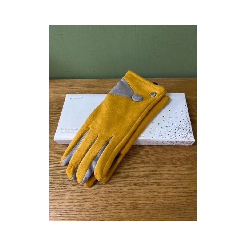 Equilibrium Boxed Gloves -Two Tone Button Mustard - Boxed