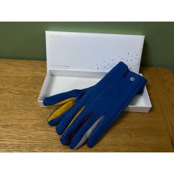 Equilibrium Boxed Gloves -Stitched Coloured Fingers Blue - Boxed