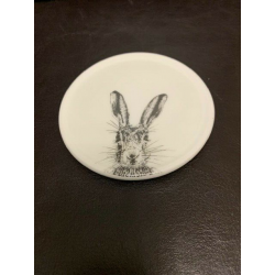 Little Weaver Arts Sassy Hare Ceramic White Coaster