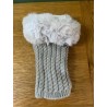 Equilibrium Gloves- Twist Cable fingerless Fur Cuff Grey