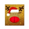 Gold Glitter Reindeer Card