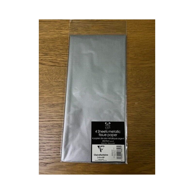 Metallic Silver 4 Sheets Tissue Paper