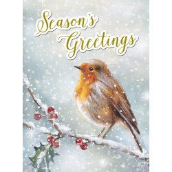 Decoupage Christmas Robin Greeting Card