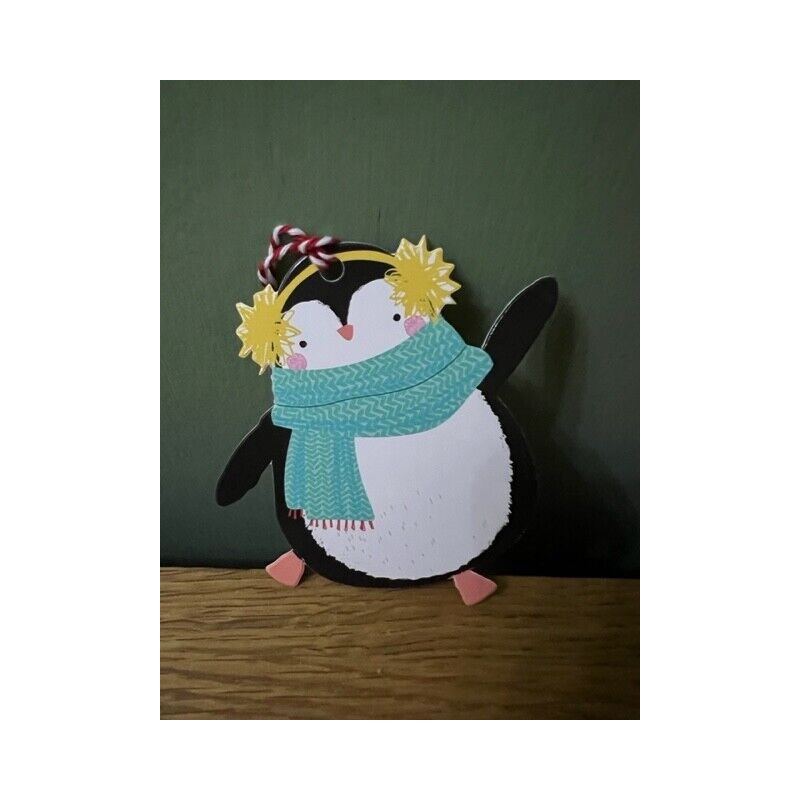 Penguin with Ear Muffs Christmas Tags By Glick