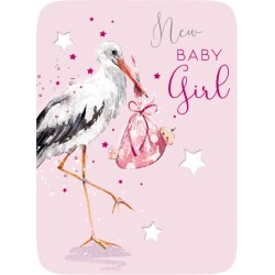 Baby Girl Stork Card