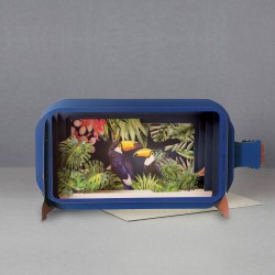 Message in a Bottle 3D Greeting Card - Toucans