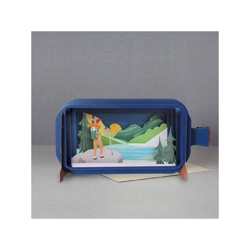 Message in a Bottle 3D Greeting Card - Hiker