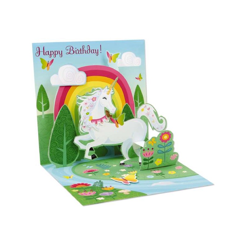 Treasures Pop-Up Birthday Greeting Card - Unicorn