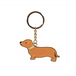 Dachshund Metal Enamelled Keyring by Sass and Belle