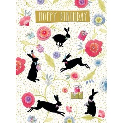 Silhouette Rabbit/Hare Birthday Card
