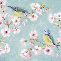 Blue Tits and Blossom Blank Greeting Card