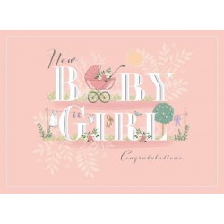Baby Girl Pram Card