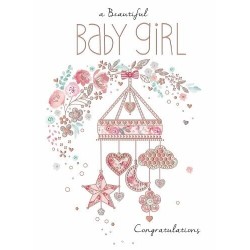 Baby Girl Mobile Card