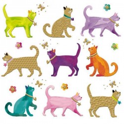 Colourful Cats Blank Greeting Card