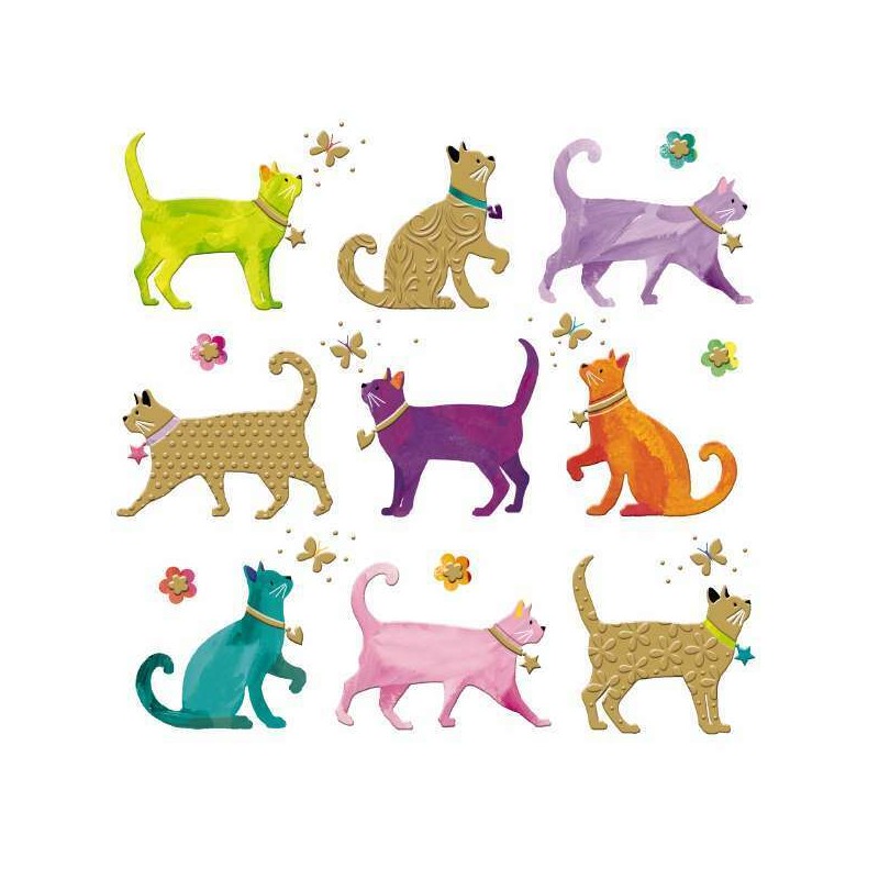 Colourful Cats Blank Greeting Card