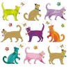 Colourful Cats Blank Greeting Card