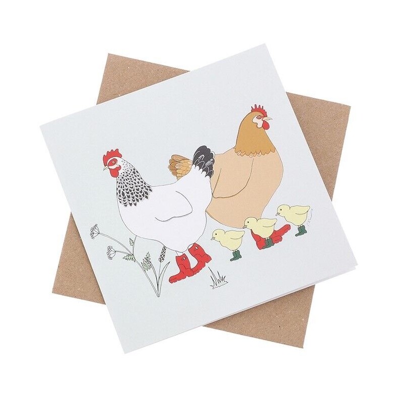 Emma Lawrence Blank Greeting Card Happy Hens