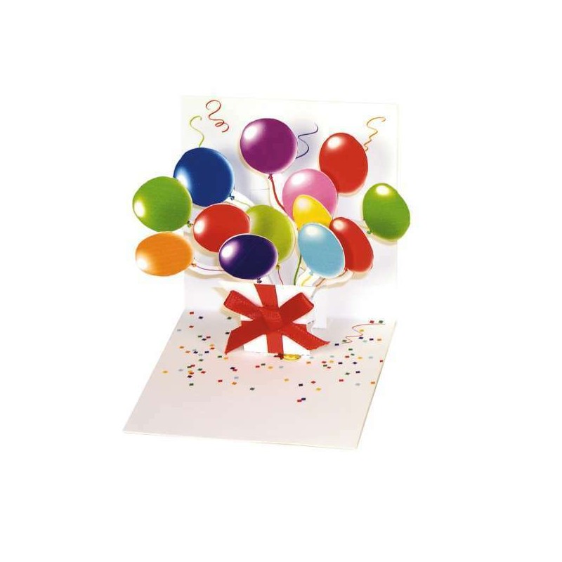 Mini Pop-Up Greeting Card - Balloons