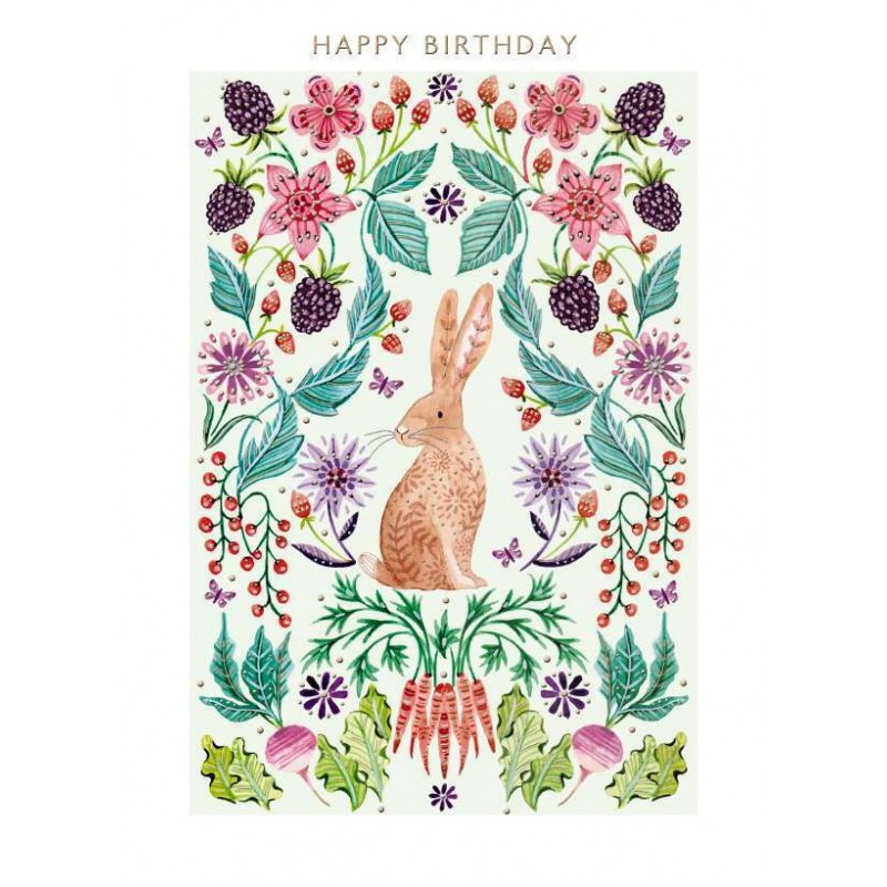 Mandala Hare Birthday Card