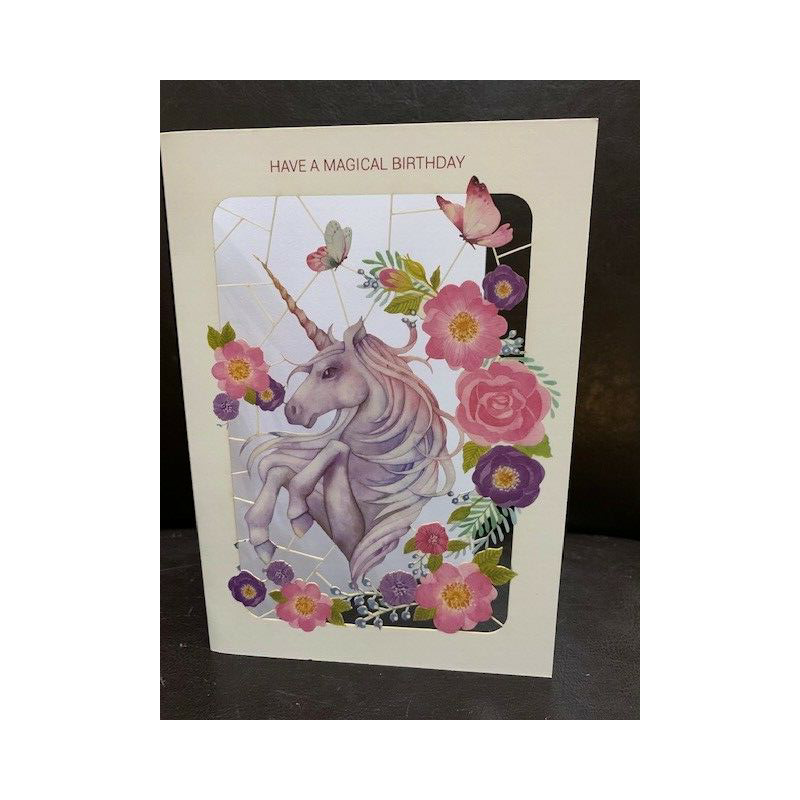 Laser Cut Unicorn Birthday Card