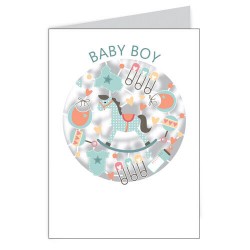 Laser Cut Baby Boy Card