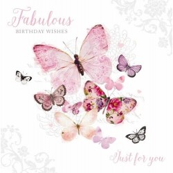 Butterflies and Glitter Birthday Greeting Card