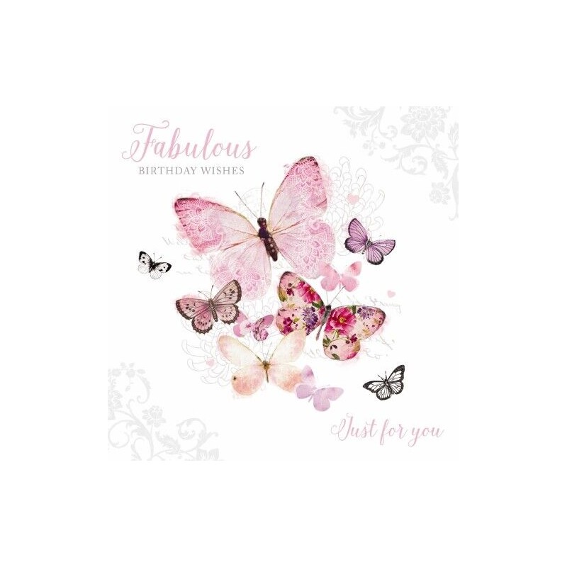 Butterflies and Glitter Birthday Greeting Card
