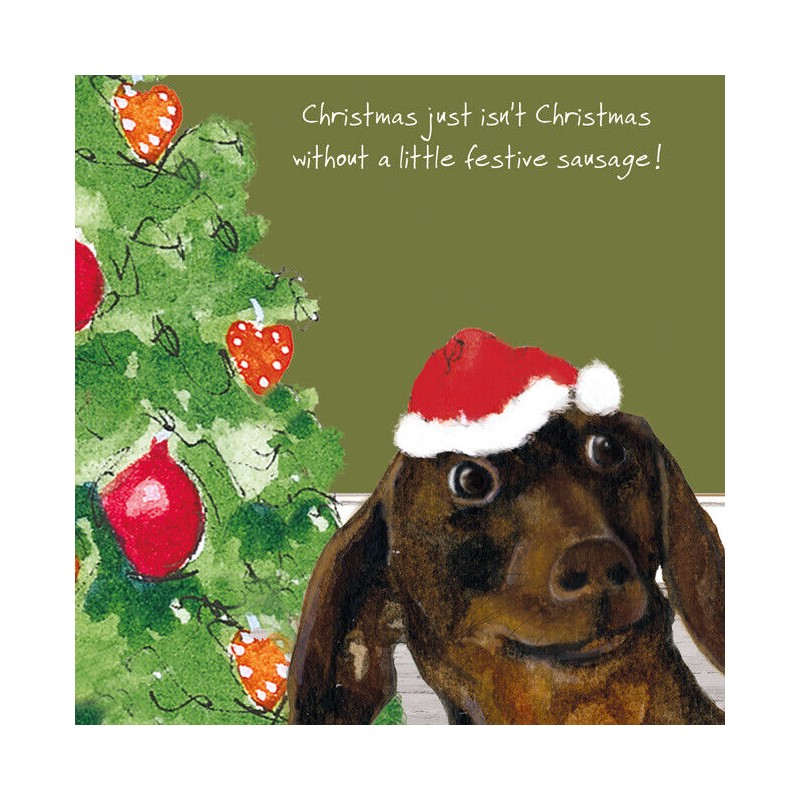 Festive Sausage - Comical Christmas Cards by The Little Dog Company