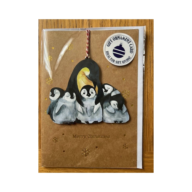 Keepsake Penguin and Babies Blank Greeting Card Envelope by Alljoy