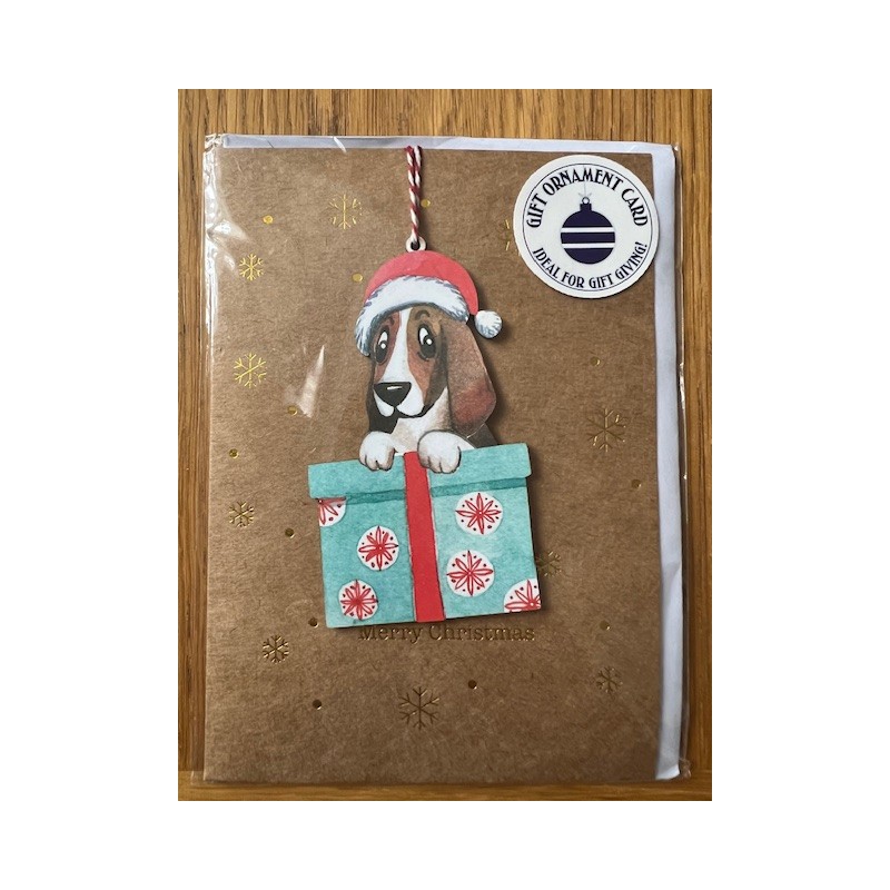 Keepsake Christmas Puppy Blank Greeting Card Envelope by Alljoy