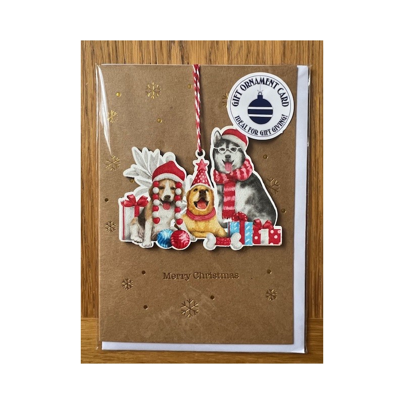 Keepsake Christmas Dogs Blank Greeting Card Envelope by Alljoy