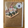 Keepsake Penguin on Sledge Blank Greeting Card Envelope by Alljoy