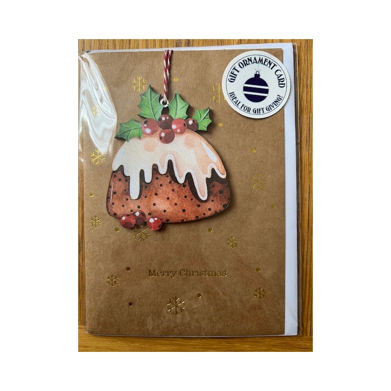 Keepsake Christmas Pudding Blank Greeting Card Envelope by Alljoy