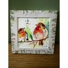 Winter Robin sitting Ceramic Coaster