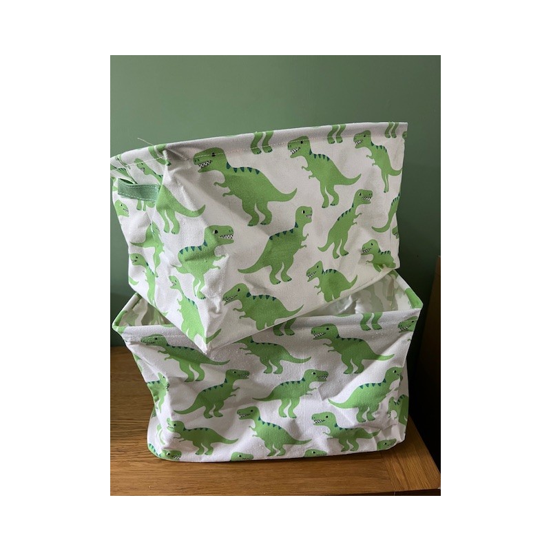 Set of 2 Fabric Folding Storage Baskets - Dinosaurs