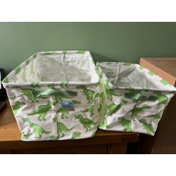 Set of 2 Fabric Folding Storage Baskets - Dinosaurs