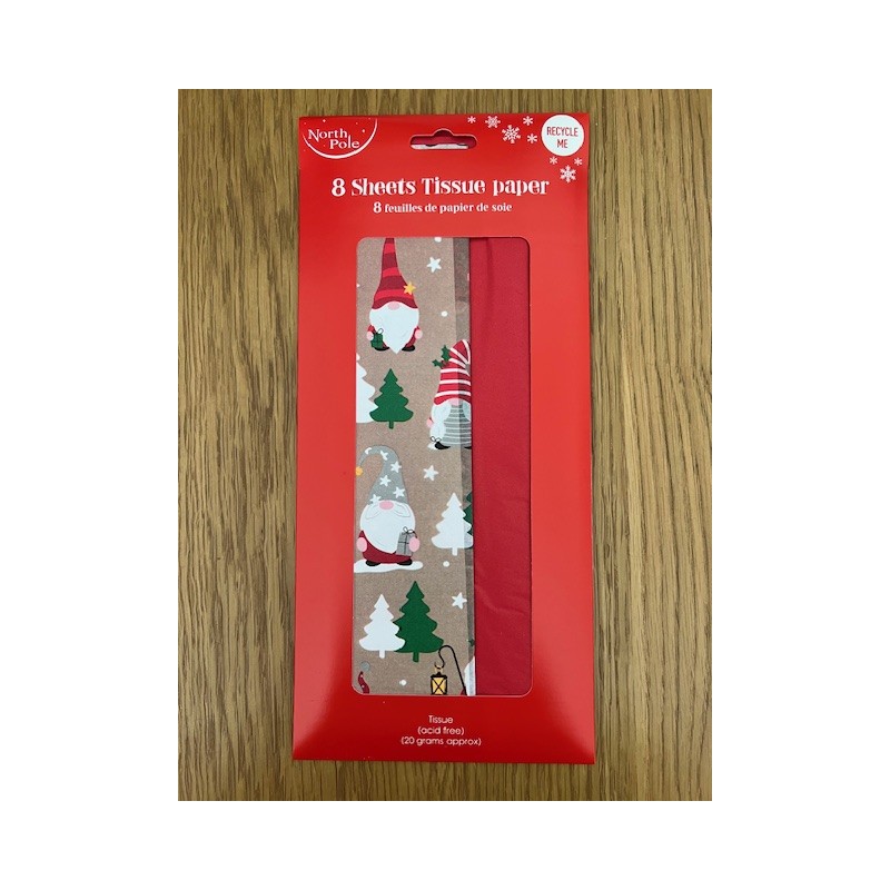 Gonk and Red Christmas 8 Sheets Tissue Paper