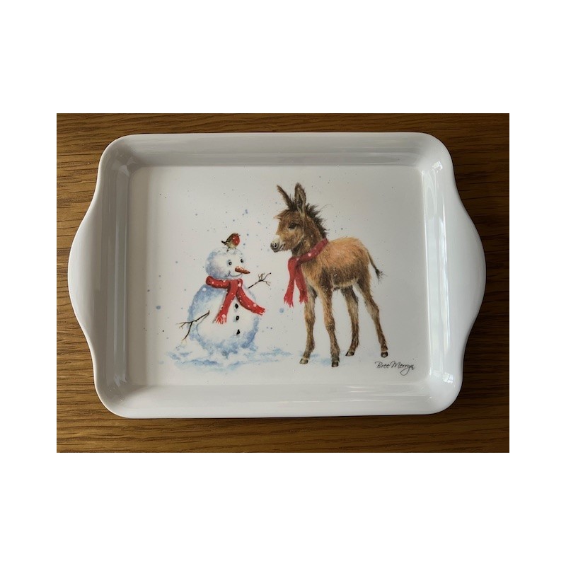 Bree Merryn Christmas Donkey and Snowman Small Tray