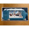 Message in a Bottle 3D Christmas Card Santa Sleigh taking off