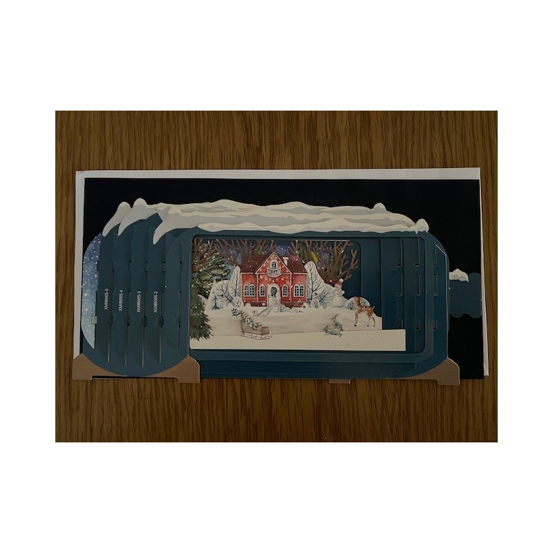 Message in a Bottle 3D Christmas Card Christmas House